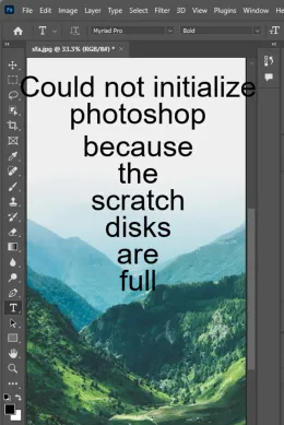 Could not initialize photoshop because the scratch disks are full error - How to fix?