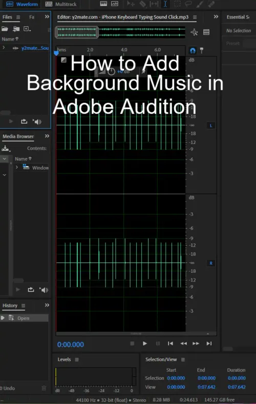 How to Add Background Music in Adobe Audition